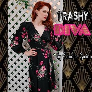 Trashy diva 40s style magenta floral dress